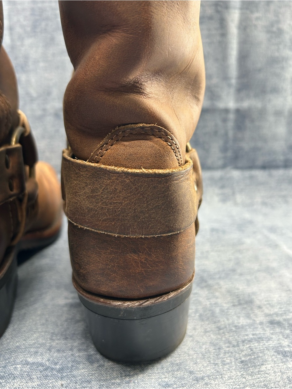 VTG Frye Harness Leather Boots Americana Brown Rustic made in USA 7.5M Women’s - Picture 14 of 16
